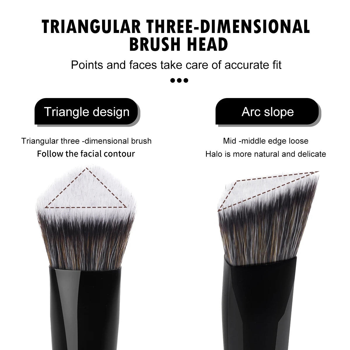 MAANGE Foundation Concealer Makeup Brushes Angled Brush Flat Top Brush Triangle Brush for Liquid Cream Blending Cosme