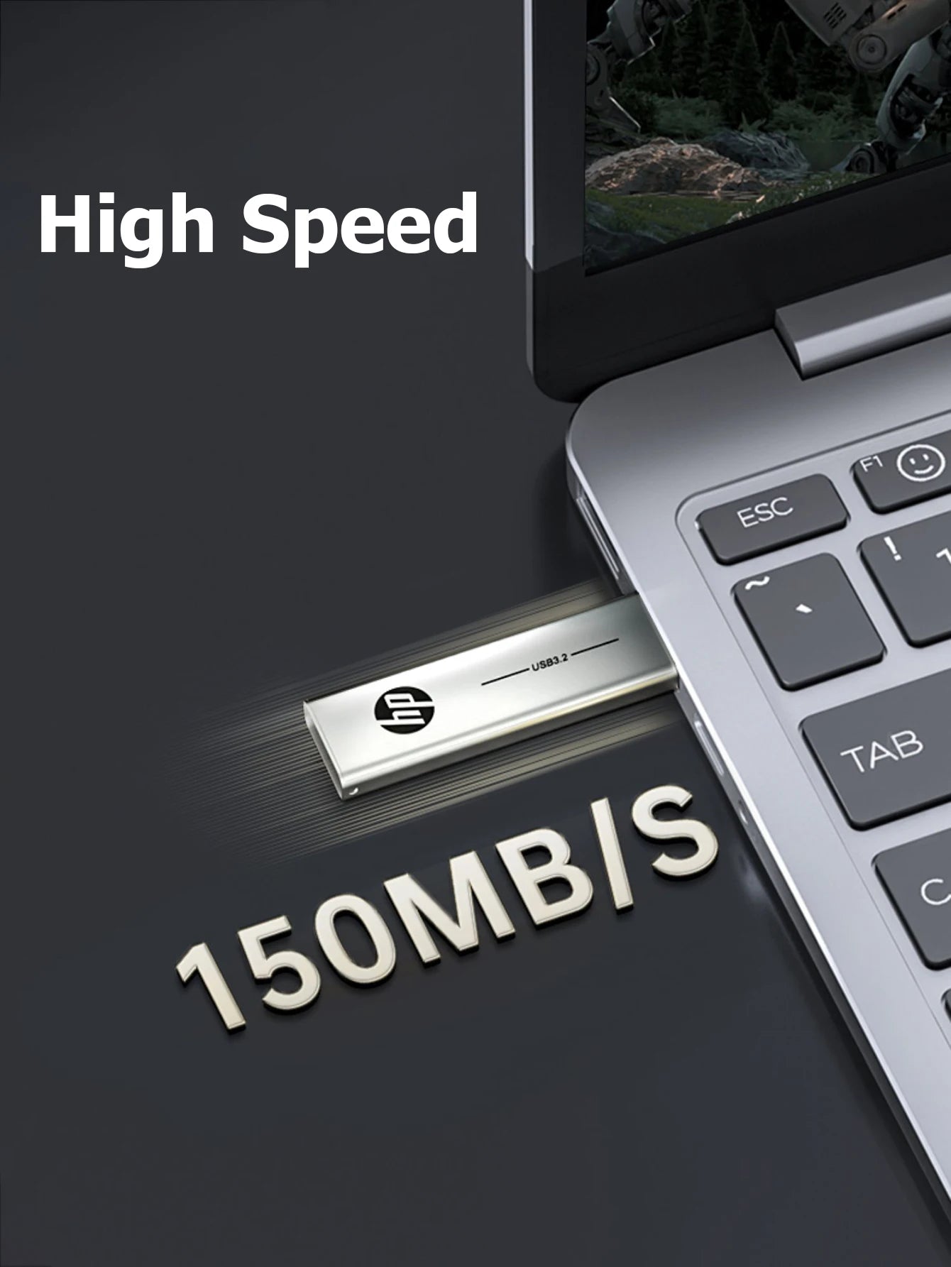 HP Type C Flash Drive 64GB 128GB 256GB 2 in 1 OTG USB3.2 Dual Use USB Flash Drive for Computer Mobile Phone Mini PC