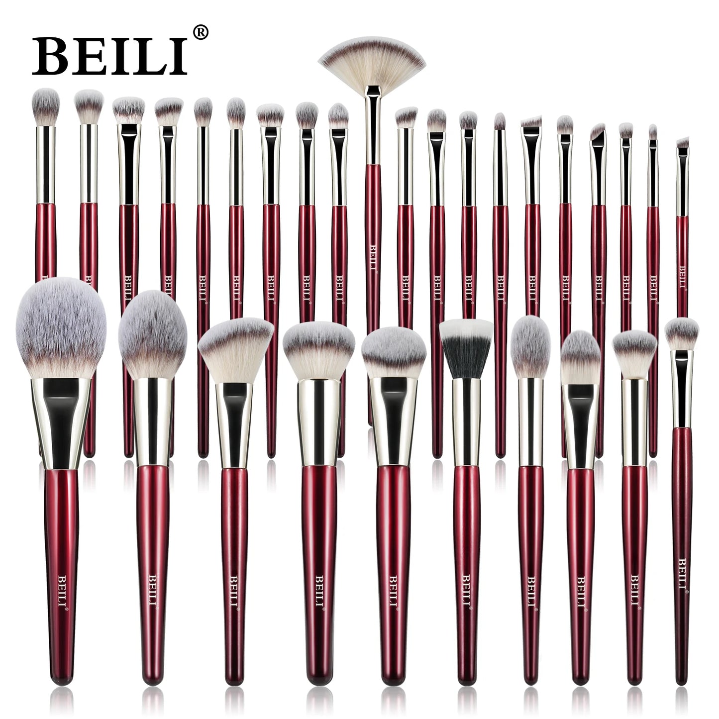 BEILI Professional Makeup Brushes Set 9/15/30 Pcs Foundation Contour Eyeshadow Blending Synthetic Hair Beauty Cosmetics Brush
