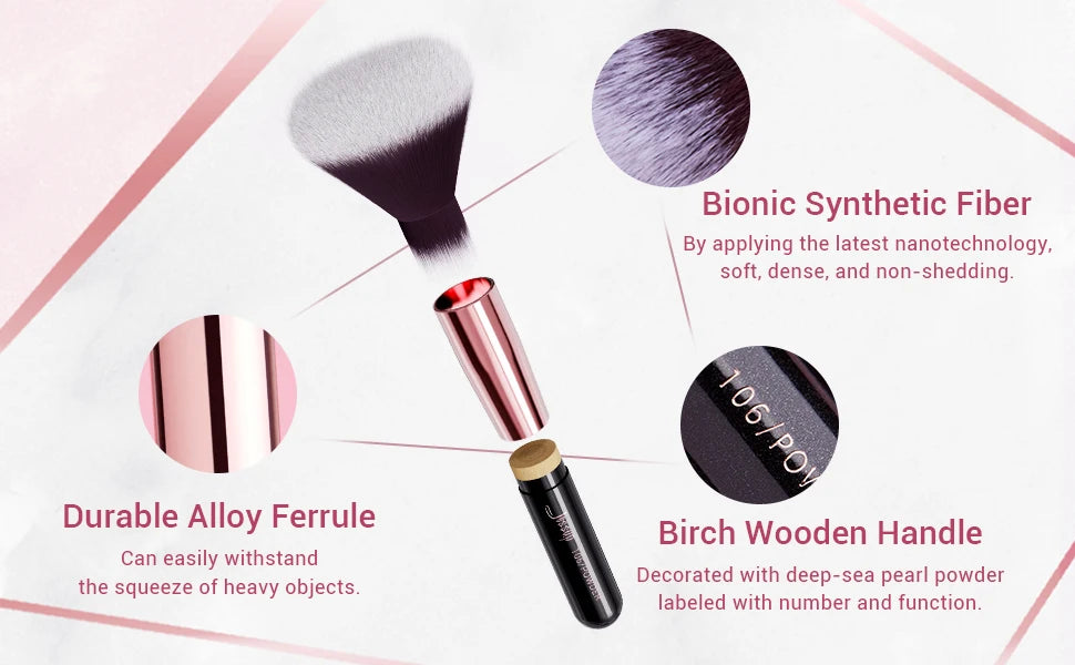 Jessup Professional Makeup Brushes Set 25pcs Natural-Synthetic Foundation Powder Eyeshadow Make up Brush Blushes Black T155