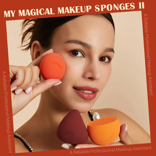 Jessup Makeup Sponges Set, 3pcs Make up Sponges Beauty Foundation Sponge Makeup Blender Wet&Dry Concealer Sponge, SP013