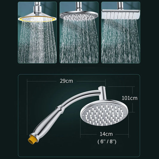 Bathroom 6 ”8 inch shower head ABS Chrome shower head water saving bathroom rain spa square handheld ELA087-1