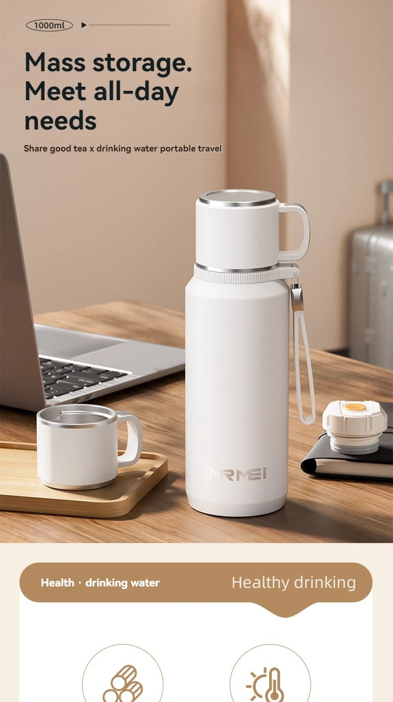1.5L Thermos water bottle Stainless Steels Vacuum Flask Hot Coffee tea Water Heat Preservation Bottles Cold Tumbler drink