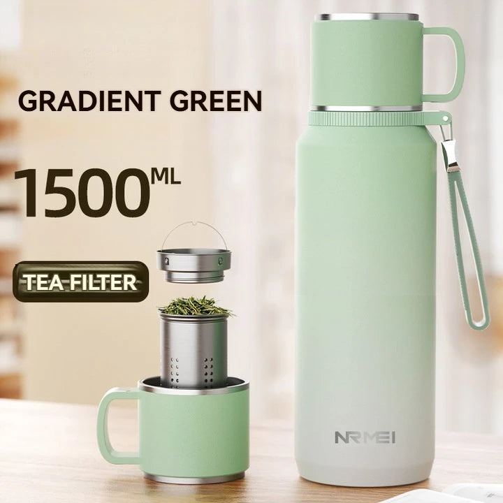 1.5L Thermos water bottle Stainless Steels Vacuum Flask Hot Coffee tea Water Heat Preservation Bottles Cold Tumbler drink
