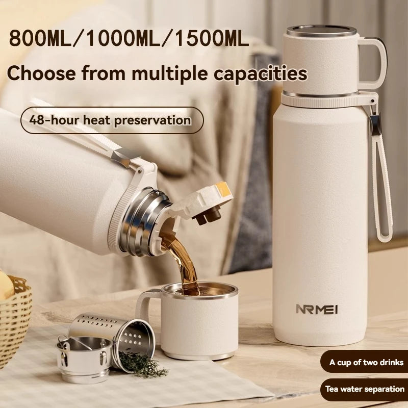 1.5L Thermos water bottle Stainless Steels Vacuum Flask Hot Coffee tea Water Heat Preservation Bottles Cold Tumbler drink