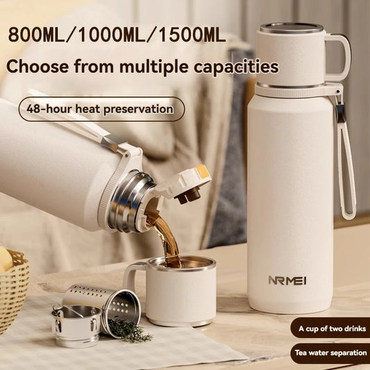1.5L Thermos water bottle Stainless Steels Vacuum Flask Hot Coffee tea Water Heat Preservation Bottles Cold Tumbler drink