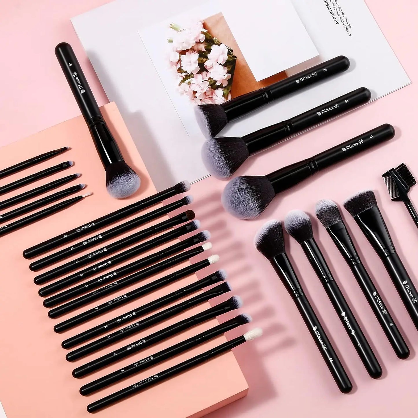 DUcare Professional Makeup Brush Set 10-32Pc Brushes Makeup Kit Synthetic Hair Foundation Power Eyeshadows Blending Beauty Tools