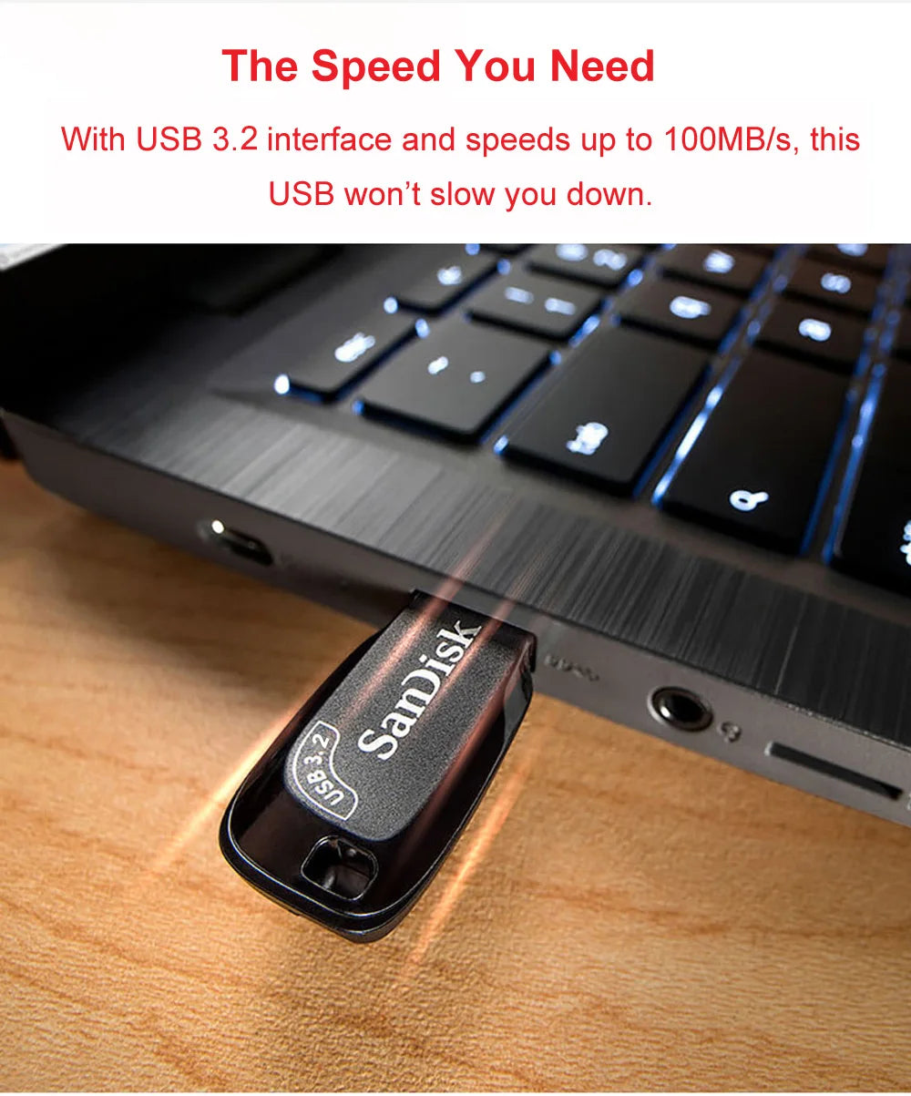 SanDisk Ultra Shift USB 3.0 Flash Drive 256GB 128GB 64GB 32GB Read Speed up to 100MB/s USB Flash Drive Memory Stick Pen Drive