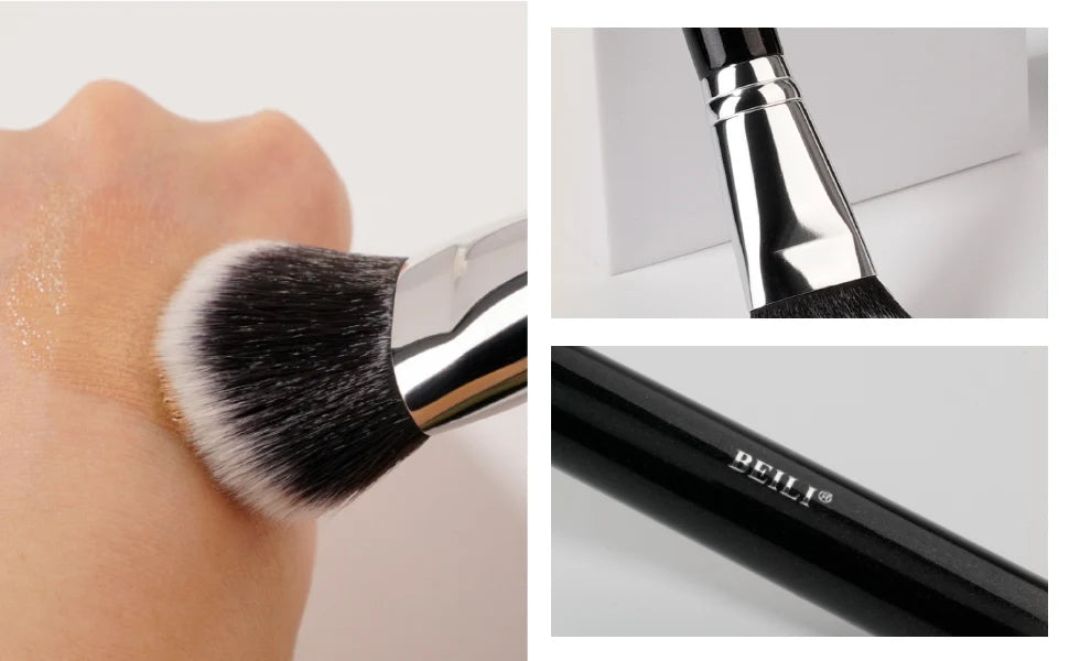 BEILI Professional Bevel Foundation Makeup Brush 1Pcs Soft Synthetic Hair For Liquid Cream Powder Emulsion Contouring Face Brush