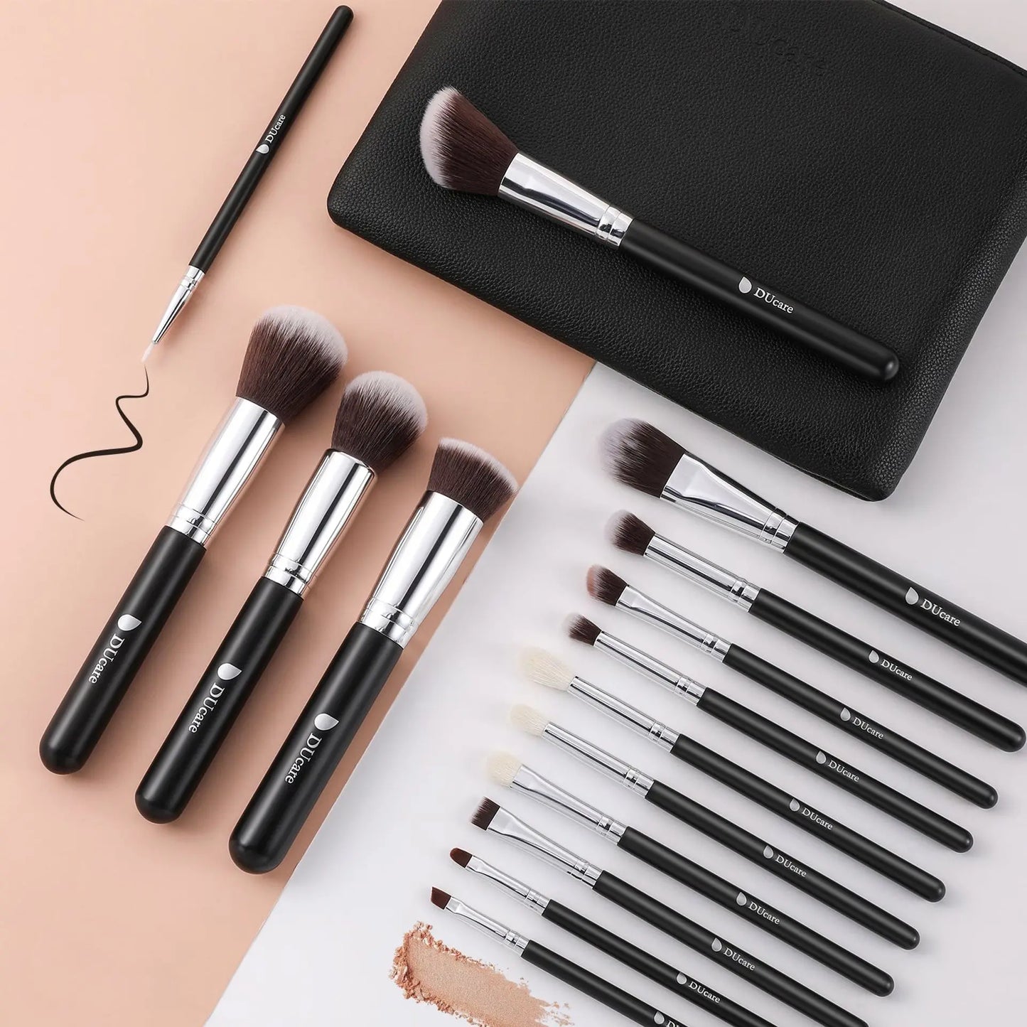 DUcare Professional Makeup Brush Set 10-32Pc Brushes Makeup Kit Synthetic Hair Foundation Power Eyeshadows Blending Beauty Tools