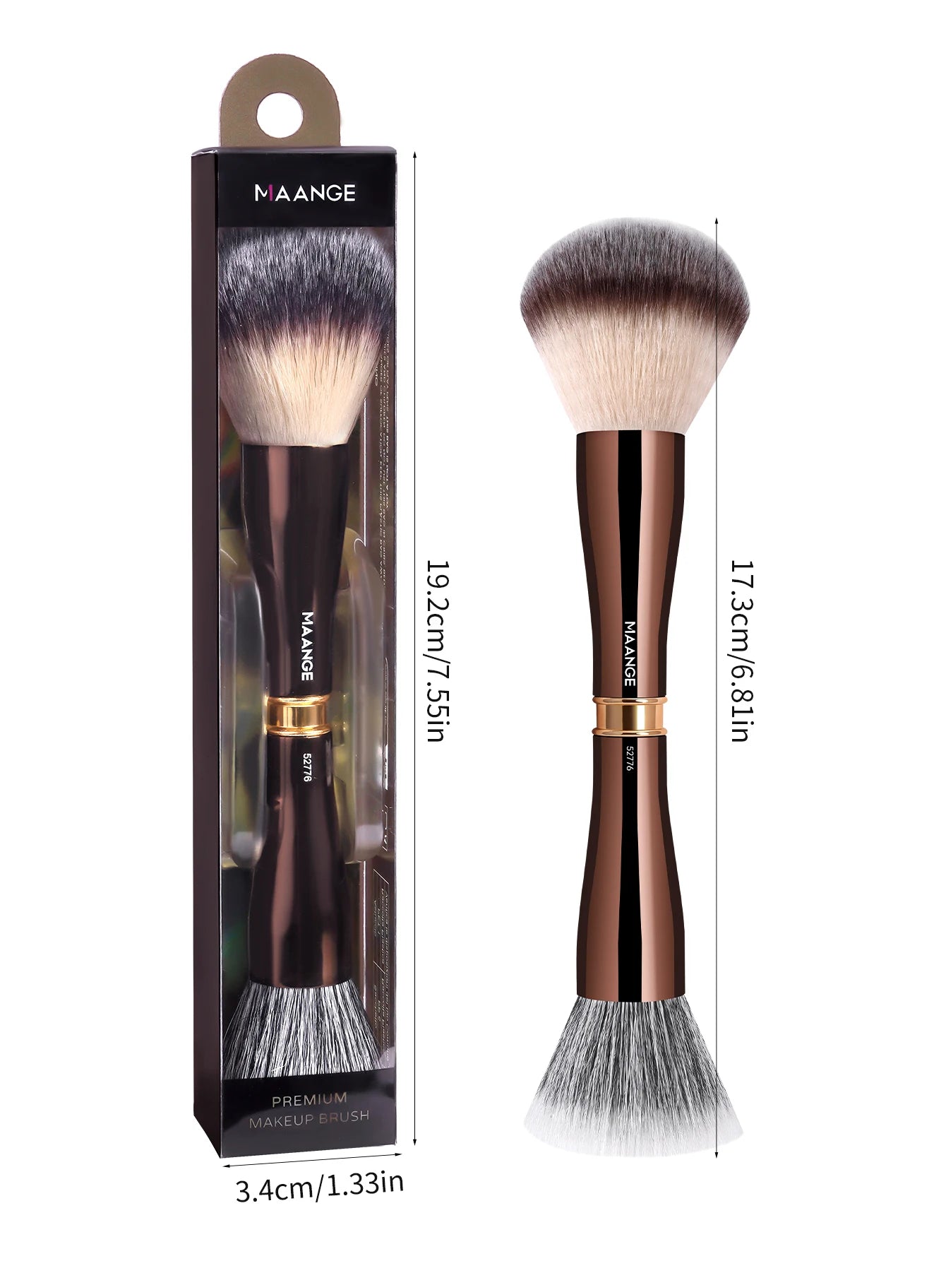 MAANGE 4 in 1 Assemble Makeup Brush Set Travel Makeup Brushes with Case Powder Brush, Foundation/Blush Brush, Eyeshadow Brush