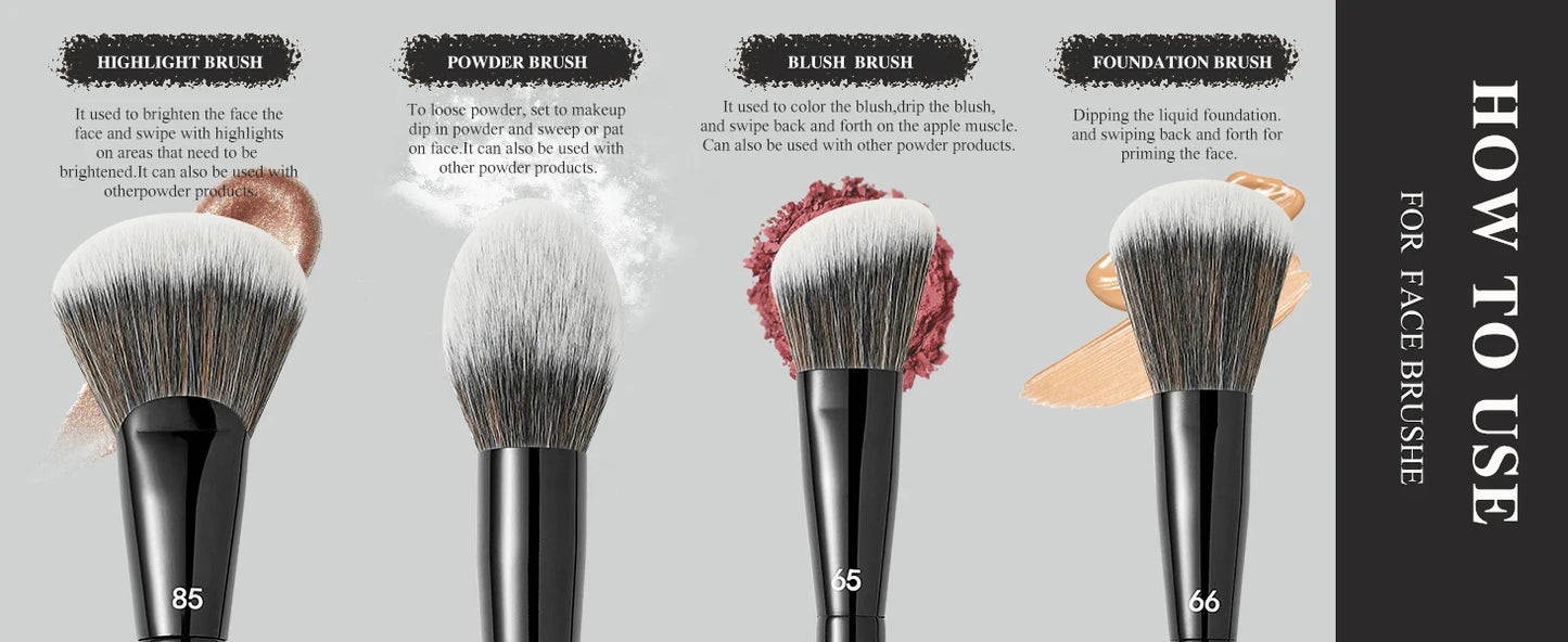 BEILI Black Makeup Brush Set 14 Pcs Vegan Pro Powder Foundation Eyeshadow Highlighter Concealer Blush Eyebrow Brushes Beauty Kit