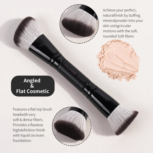 MAANGE 4pcs Dual-ended Makeup Brushes Set With Box Foundations Powder Conceal Blush for Eyeshadow Basic Brush Beginner Travel
