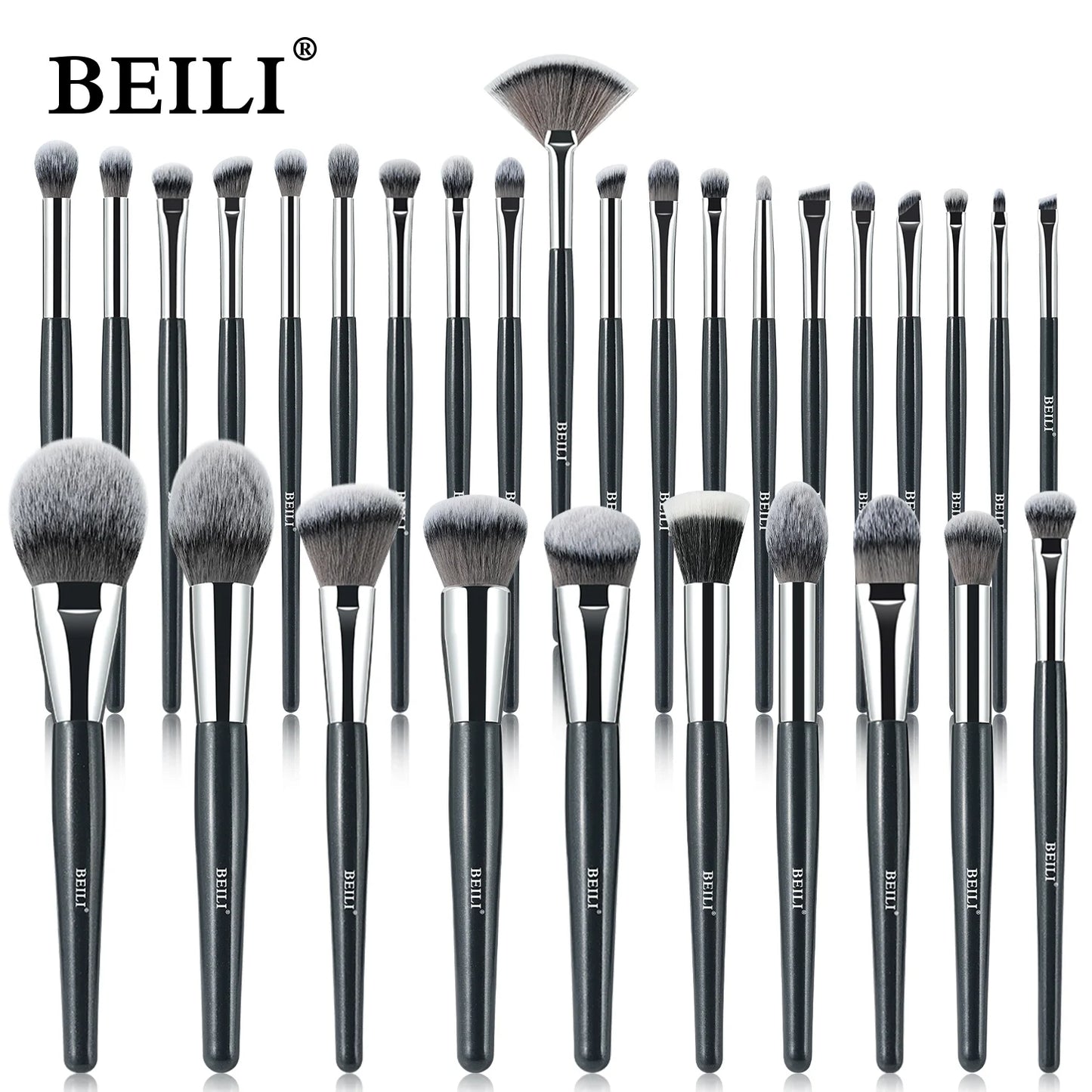 BEILI Professional Makeup Brushes Set 9/15/30 Pcs Foundation Contour Eyeshadow Blending Synthetic Hair Beauty Cosmetics Brush