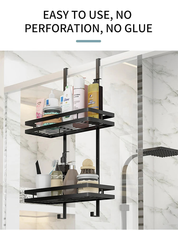 Bathroom Storage Rack No Drill Shelves Wall Mount Corner Shelf Shower Holder For WC Shampoo Organizer Bathroom Accessories