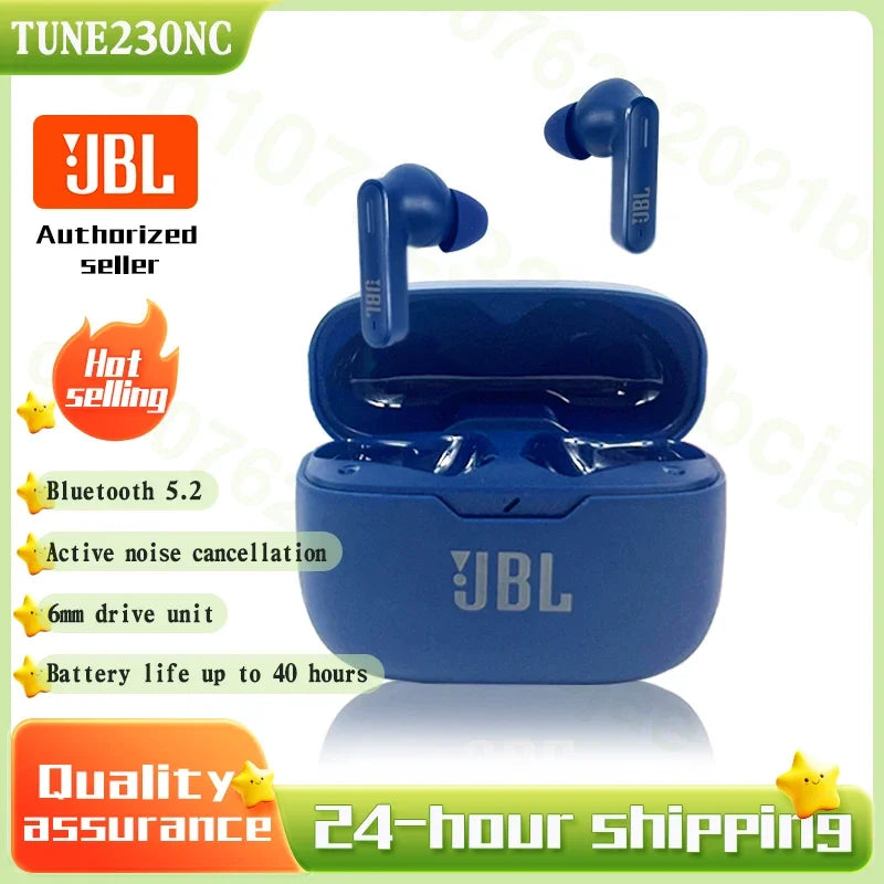 Original JBL Tune 230nc TWS Wireless Bluetooth Headset Stereo Bass Waterproof Sports Earphone with Microphone Headphone T230nc