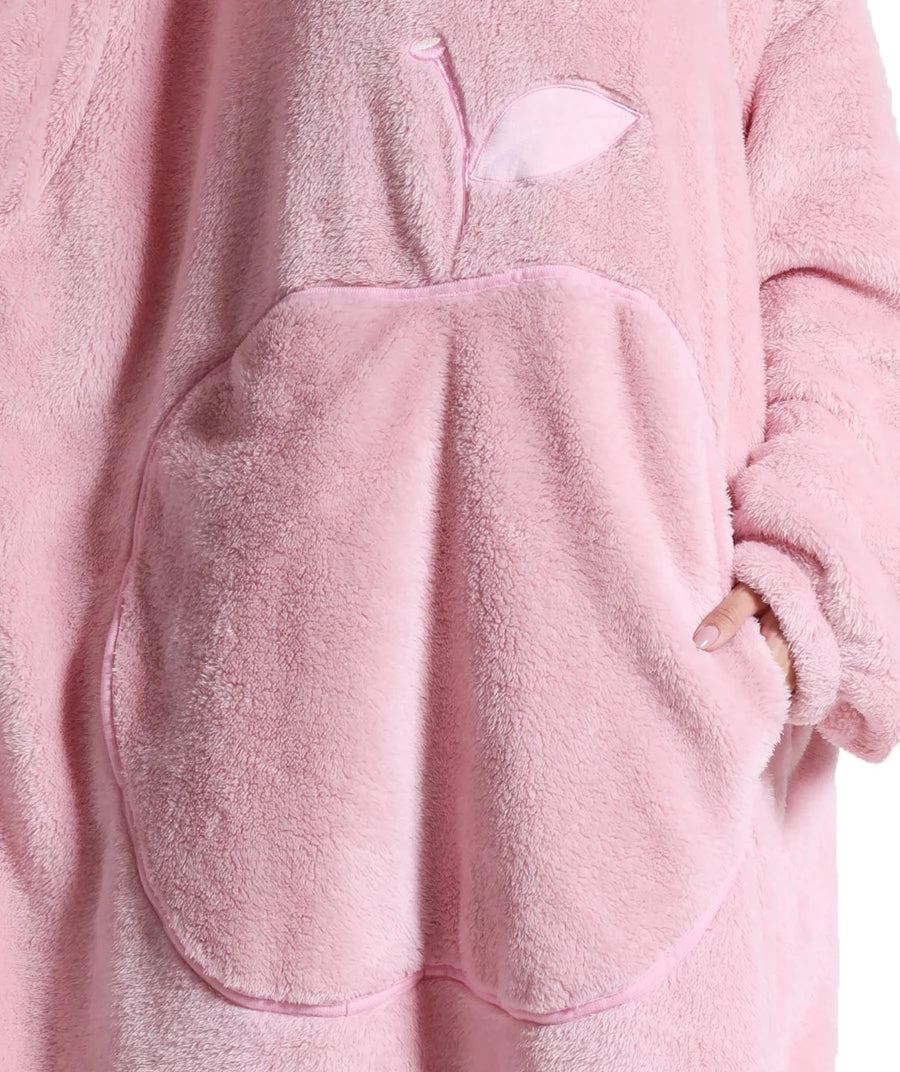 Winter Hooded Sweater Blanket Women Oversized Fleece Blanket With Sleeves Large Pocket Warm Thick Hoodie Robe Couple