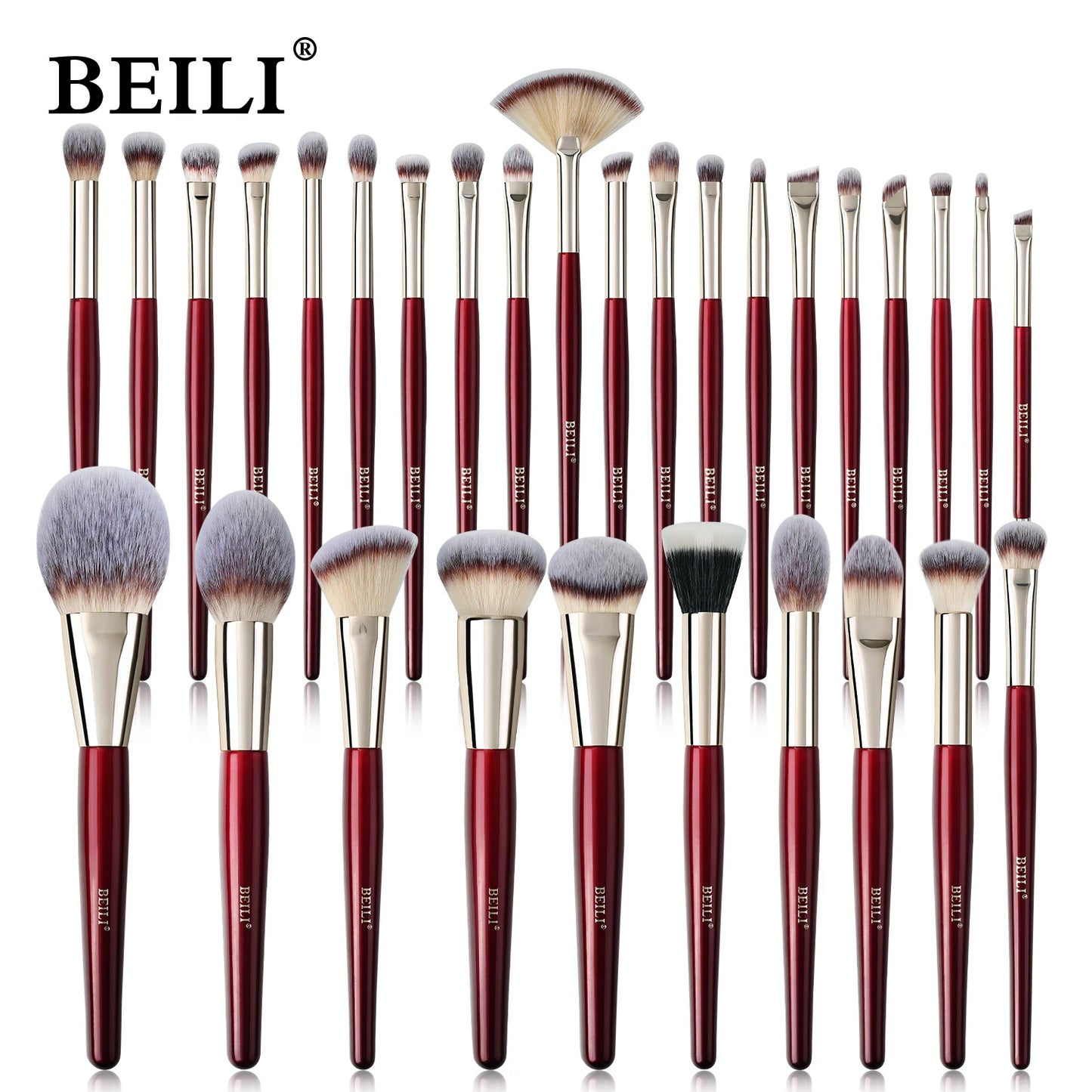 BEILI Professional Makeup Brushes Set 9/15/30 Pcs Foundation Contour Eyeshadow Blending Synthetic Hair Beauty Cosmetics Brush