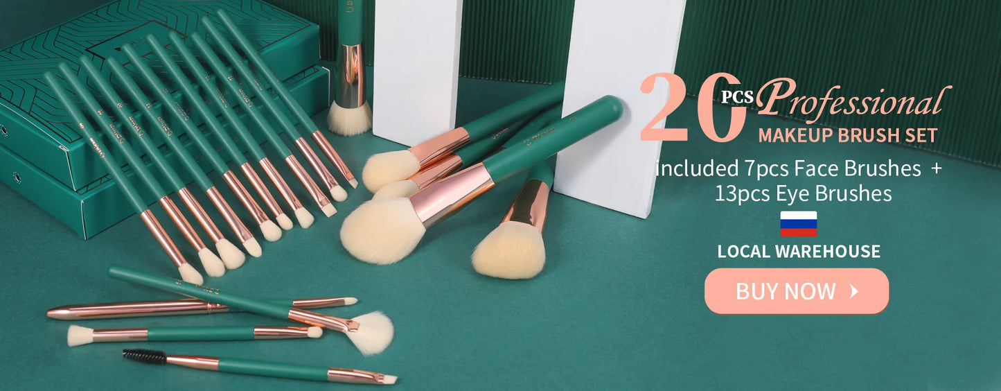 DUcare Professional Makeup Brushes kits Synthetic Hair 17Pcs with Sponge & cleaning tools Pad for Cosmetics Foundation Eyeshadow