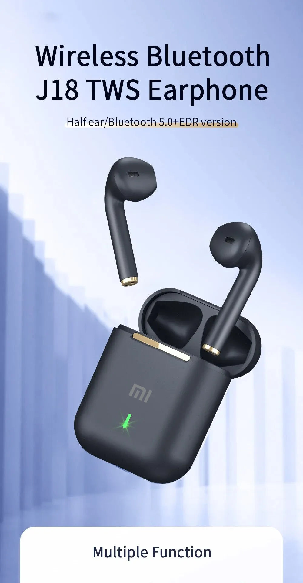 Original XIAOMI J18 Wireless Earphones Bluetooth Headset Game Waterproof Headset with Mic TWS Touch-controlled headphones