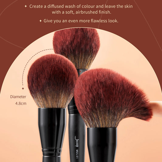 Jessup Powder Brush Makeup Large Finishing Mineral Powder Brush,Vegan Flawlessl Face Brush makeup for Powder&Blush&Bronzer MUL01