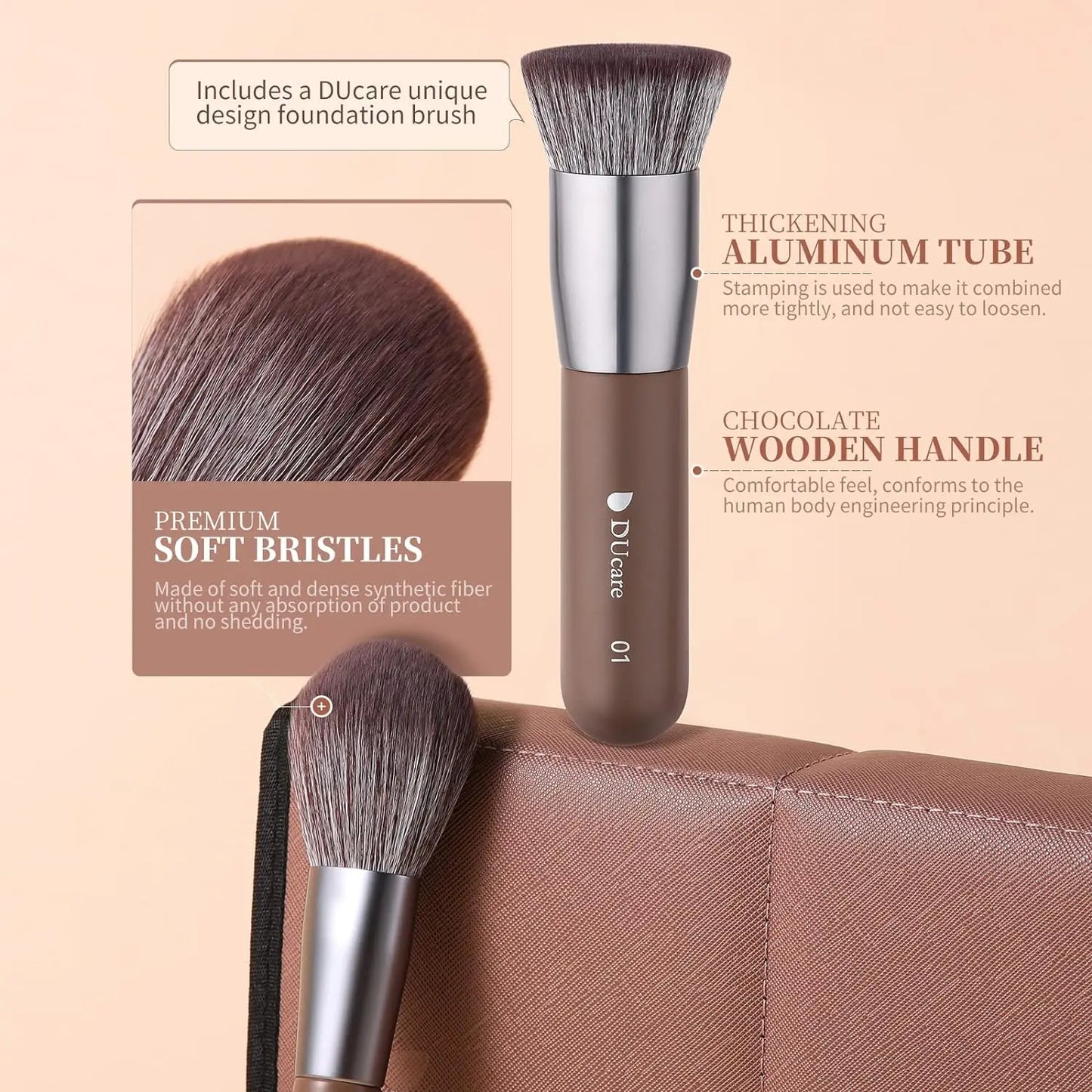 DUcare Professional Makeup Brush Set 10-32Pc Brushes Makeup Kit Synthetic Hair Foundation Power Eyeshadows Blending Beauty Tools