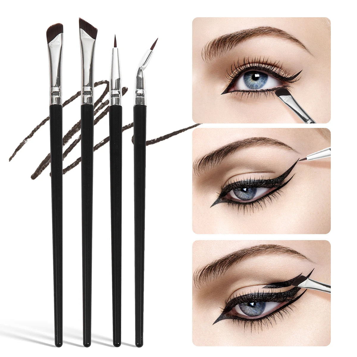 MAANGE 4PCS Professional Eyes Makeup Brush Set Eyeshadow Eyebrow Brush Blade Eyeliner Contour Makeup Brushes Makeup Tool