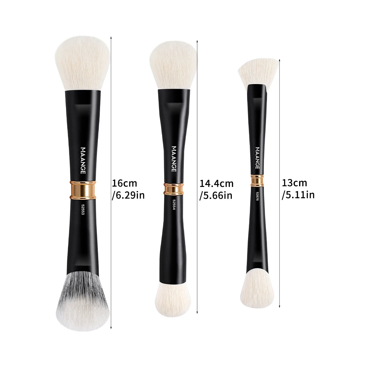 MAANGE 3pcs Dual-Head Multifunctional Makeup Brushes Sloping Foundation Concealer Brush Kabuki for Liquid Cream Blending Beauty