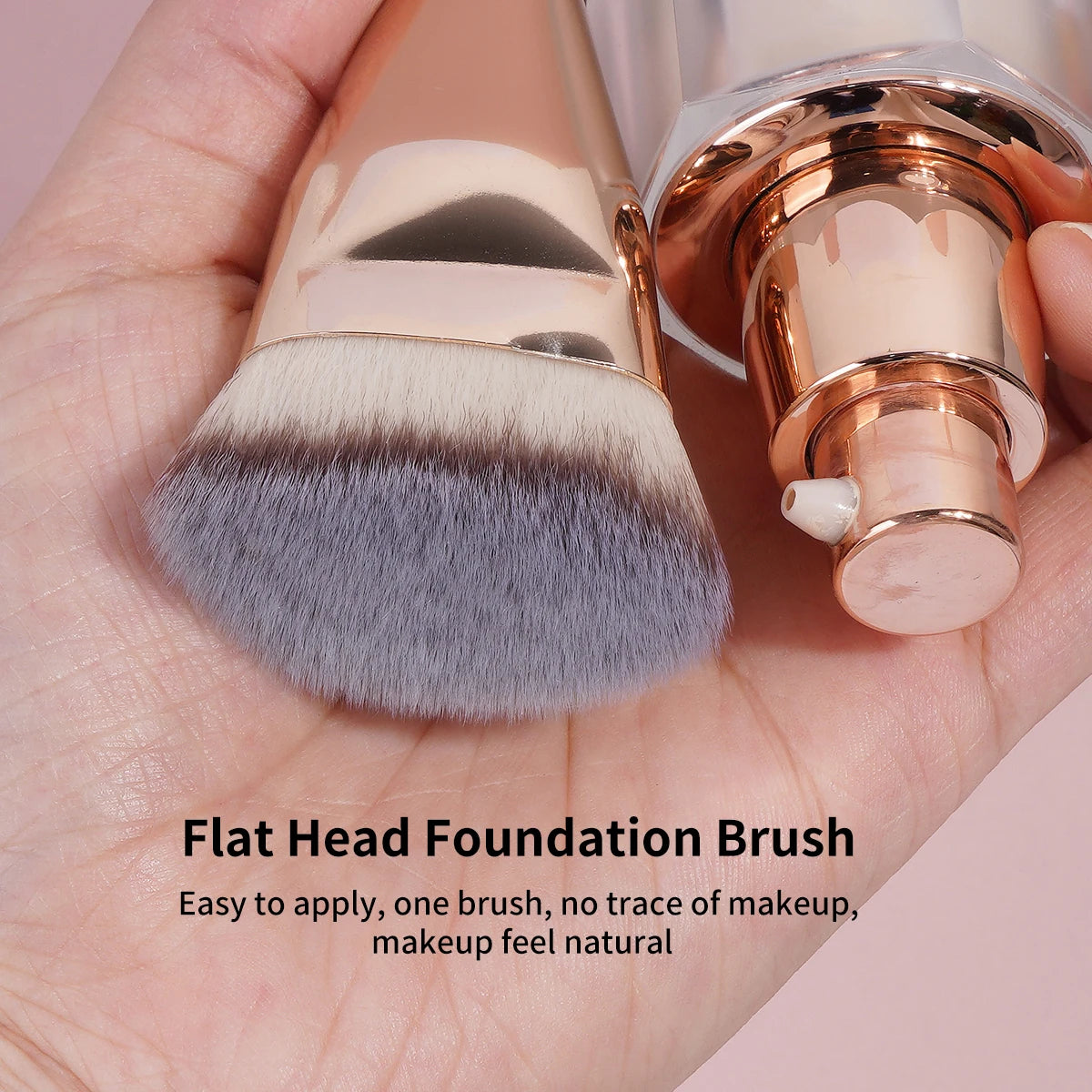 MAANGE 4pcs Main Makeup Brushes Set Flat Top Foundation Brushes Angled Contoured Brush Dense Bristle Face Makeup Tool for Beauty