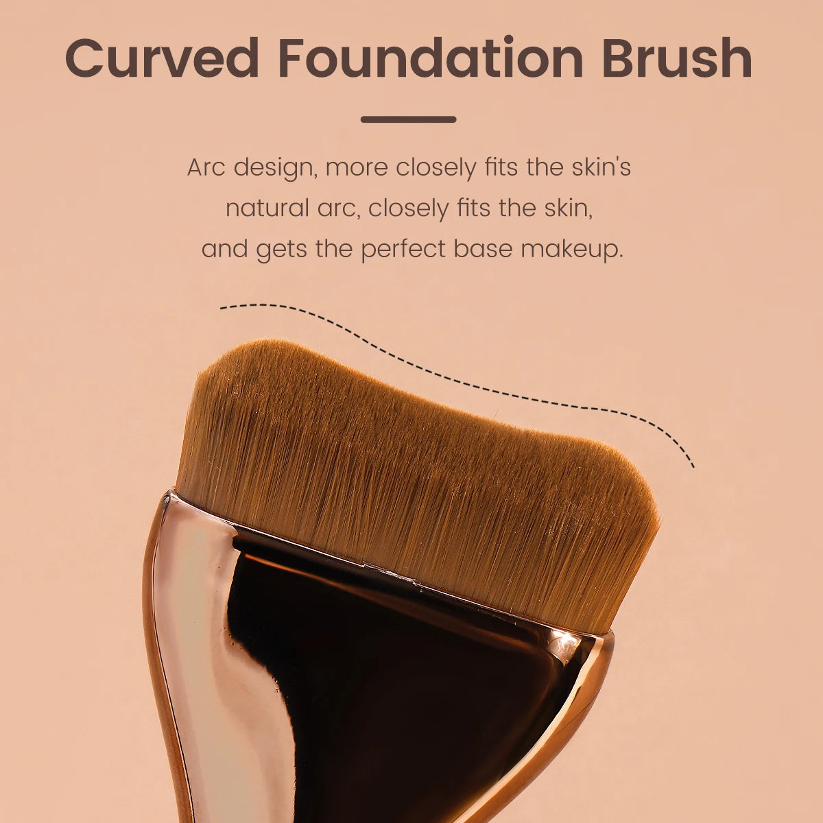 MAANGE 3pcs Foundation Makeup Brushes Ultra Thin Top Mask Brushes Nose Contour U-Shaped Brush for Double Head Nose Shadow Brush
