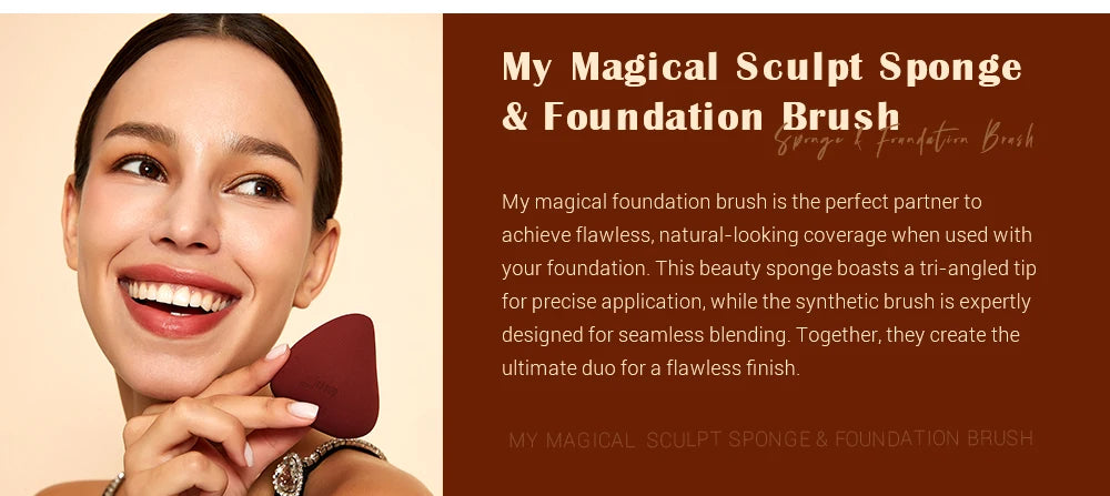 Jessup Makeup Brush Foundation Brush with Makeup Sponge,Contour Blush Concealer Highlight, T882