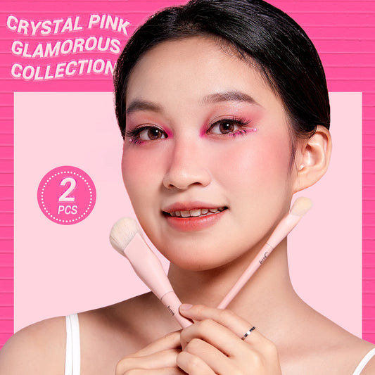 Jessup Foundation Brush and Concealer Brush, Pink Makeup Brushes Set 2Pcs Premium Synthetic Face Brushes Makeup , T497