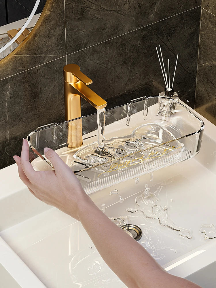 1pc Light Luxury Acrylic Storage Rack Toilet Washstand Cosmetic Storage Box Bathroom Storage Rack