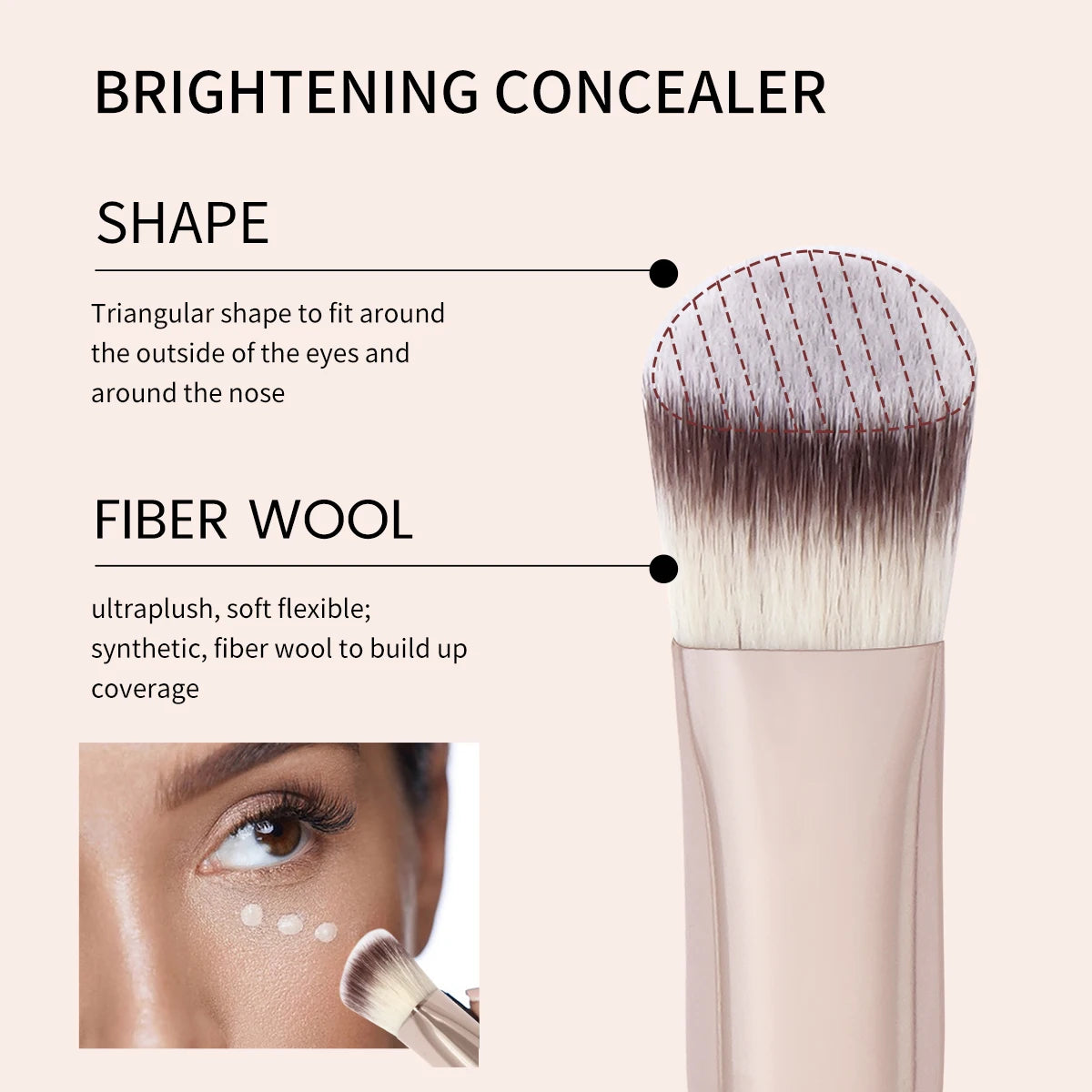 MAANGE 4pcs Main Makeup Brushes Set Flat Top Foundation Brushes Angled Contoured Brush Dense Bristle Face Makeup Tool for Beauty