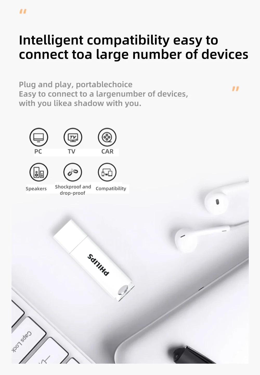 Philips USB Flash Drive 2.0, 64GB, Storage Expansion for Photos, Videos, Music, Files