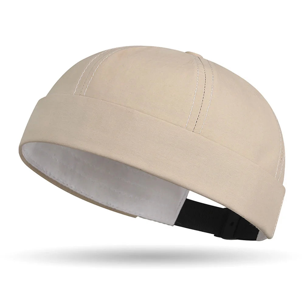 Brimless Skullies Cap Vintage Cotton Men Adjustable Landlord Docker Cap Multipurpos Beanie Hats Streetwear Dome Hat Hip Hop Hats