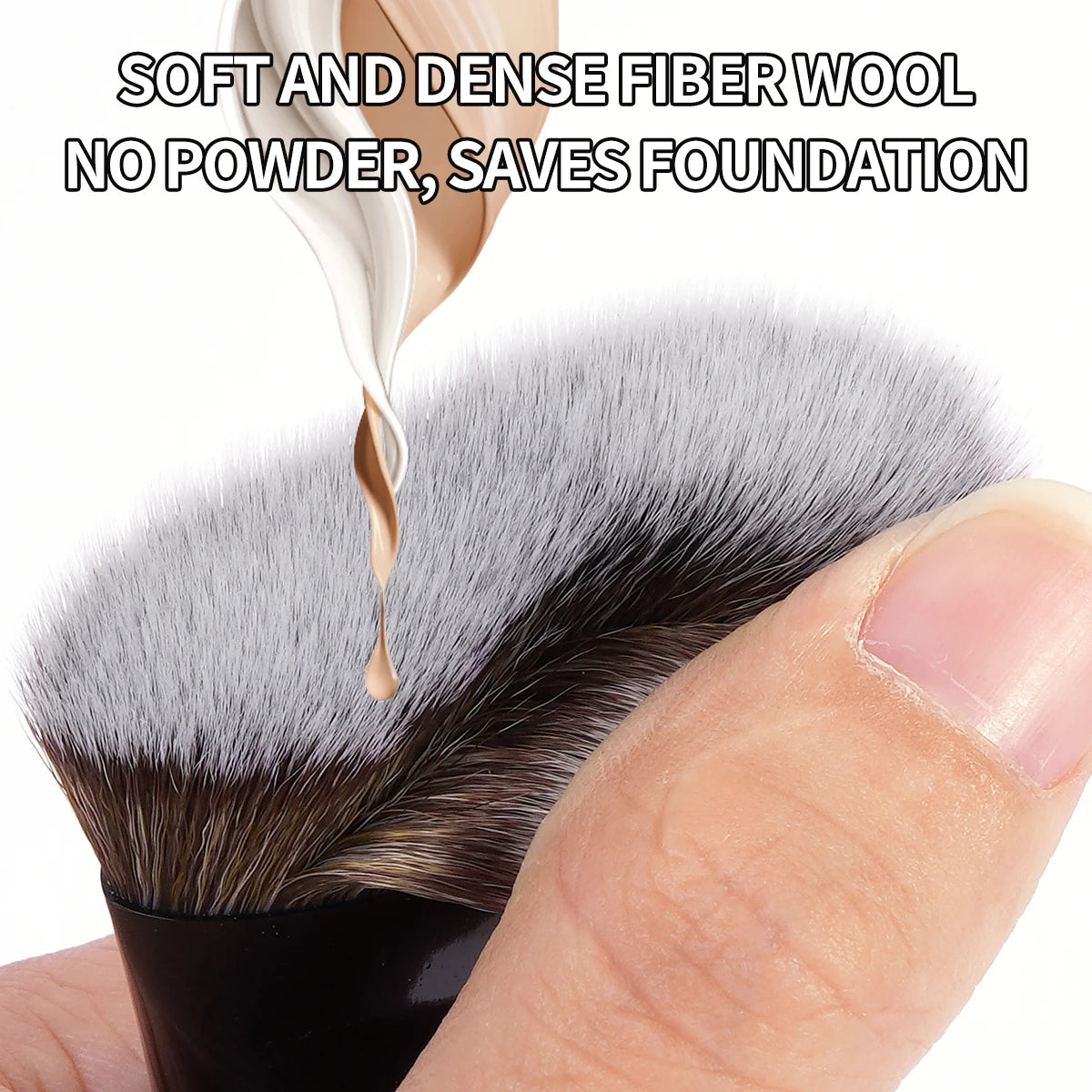 MAANGE 4pcs Main Makeup Brushes Set Flat Top Foundation Brushes Angled Contoured Brush Dense Bristle Face Makeup Tool for Beauty