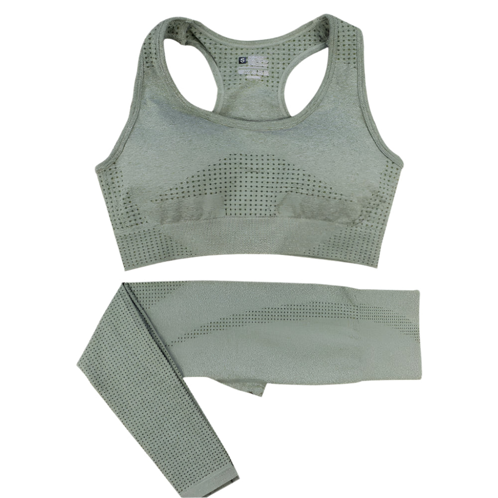 abundance 2PCS Seamless Yoga Set Women Tracksuit High Waist Leggings Workout Sportswear Gym Clothing Fitness Crop Top Sports Suits Gym Set