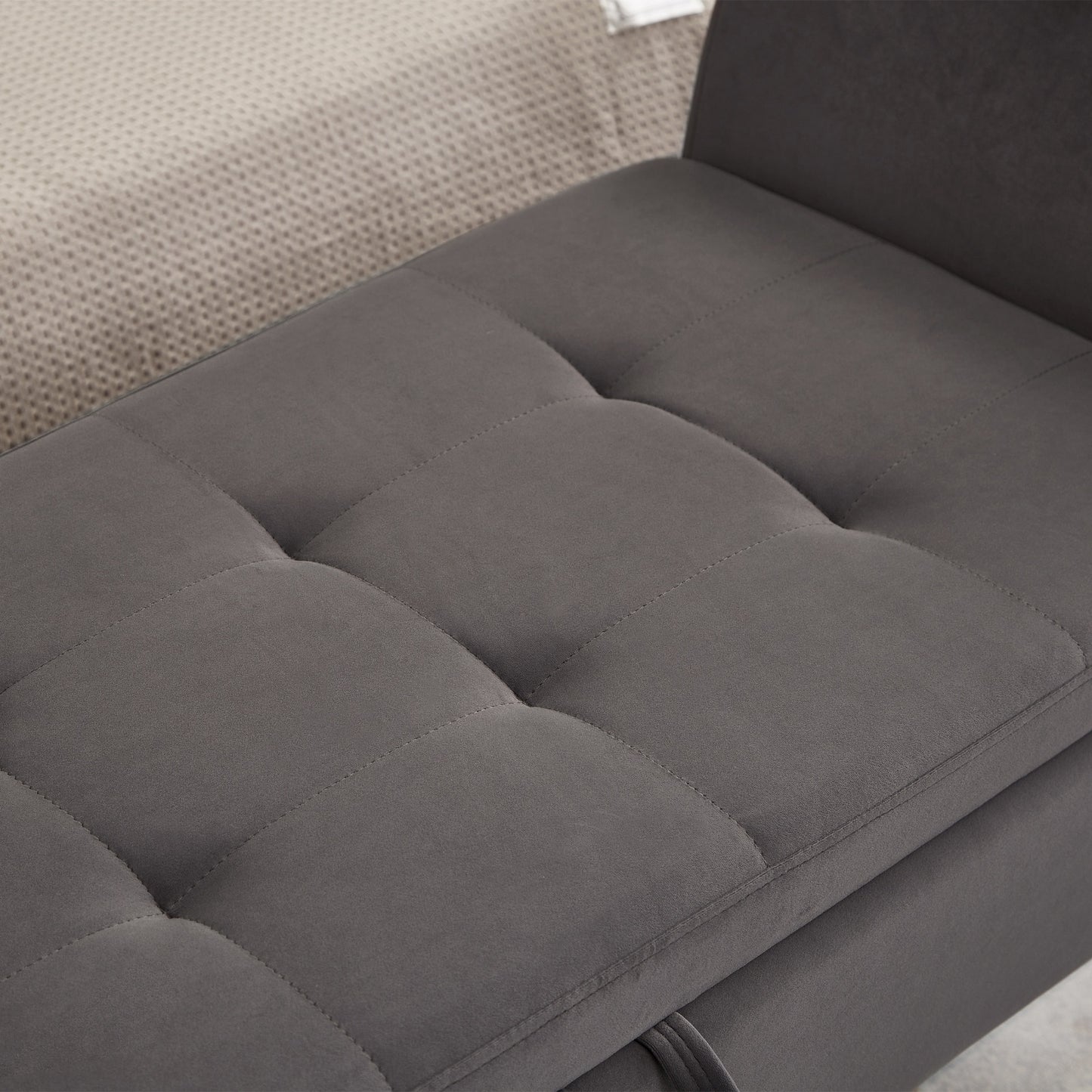 51.5 Bed Bench With Storage Grey Velvet