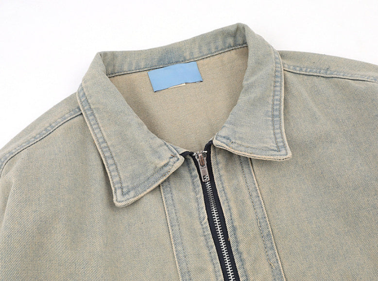 Mud colour Denim Coat For Men