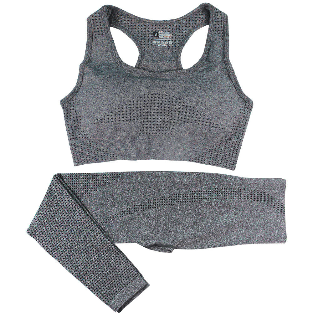 abundance 2PCS Seamless Yoga Set Women Tracksuit High Waist Leggings Workout Sportswear Gym Clothing Fitness Crop Top Sports Suits Gym Set