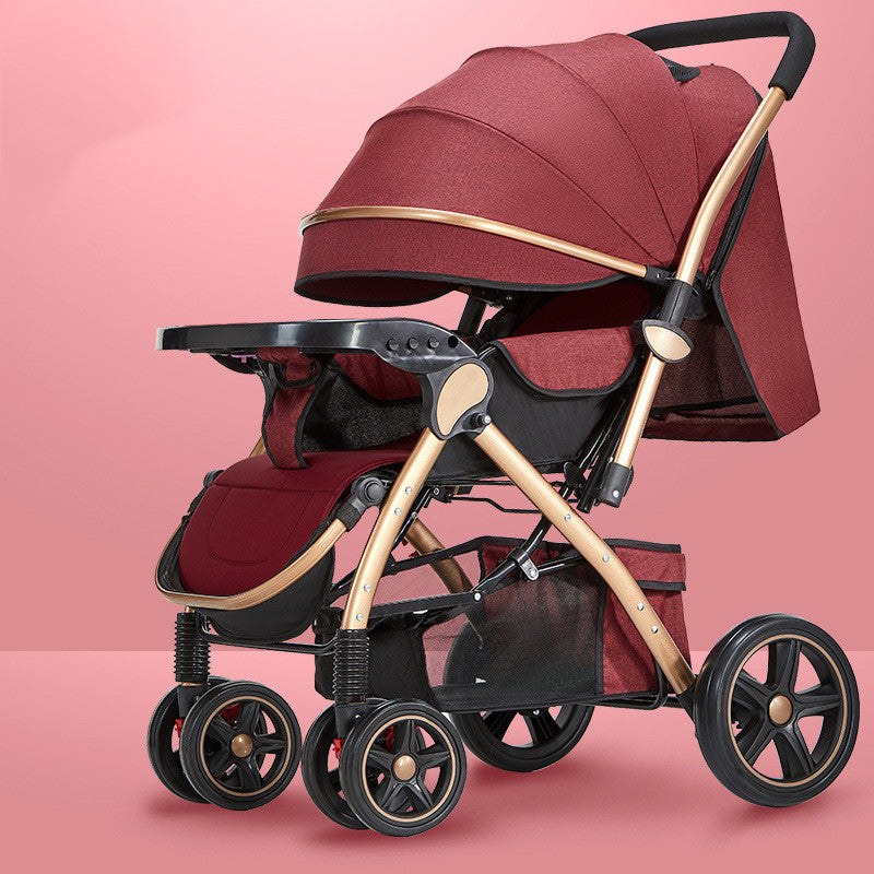 Lightweight Baby Stroller - Sit & Lie Down, Foldable with Shock Absorption