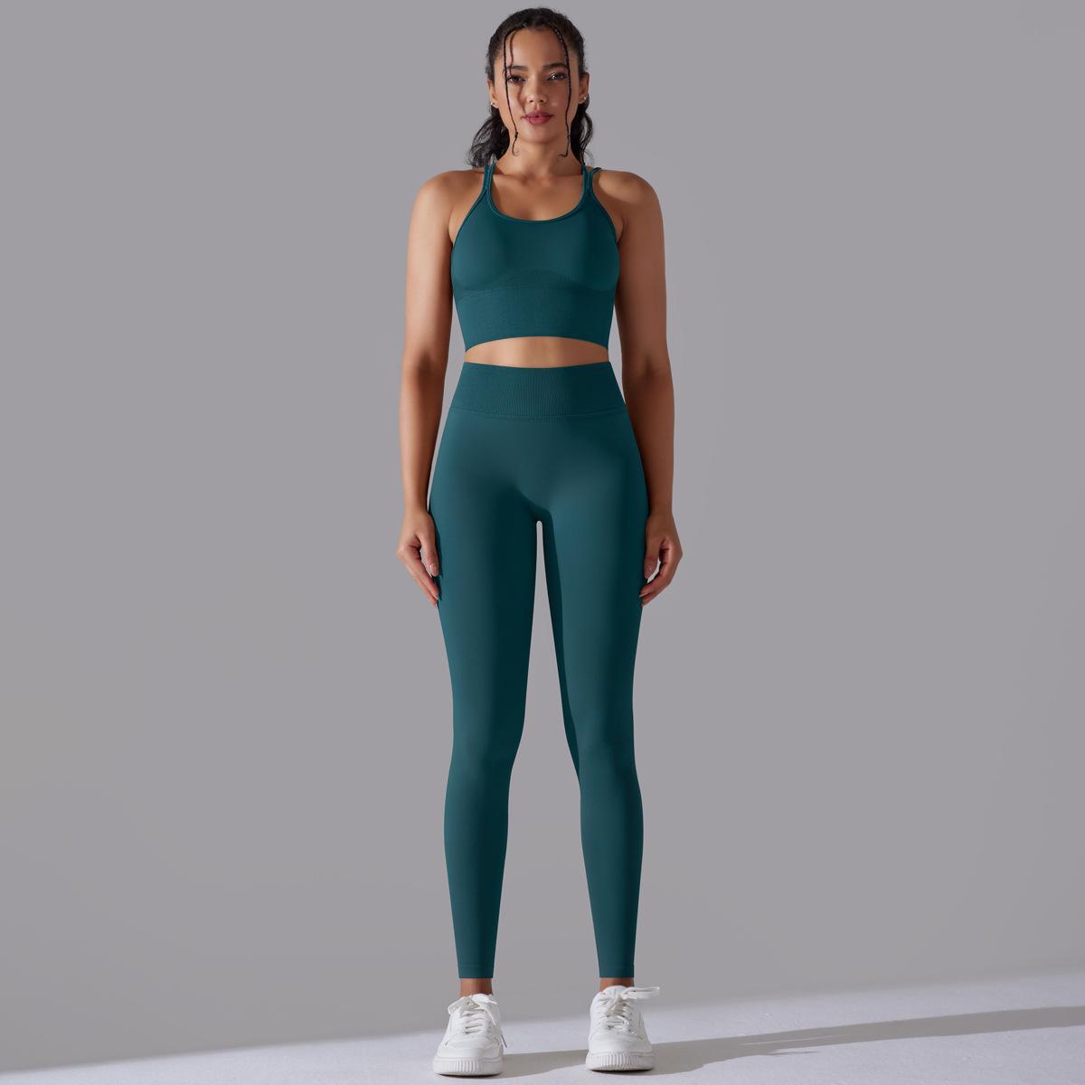 Seamless Knitted Tight High Waist Yoga Clothes Suit