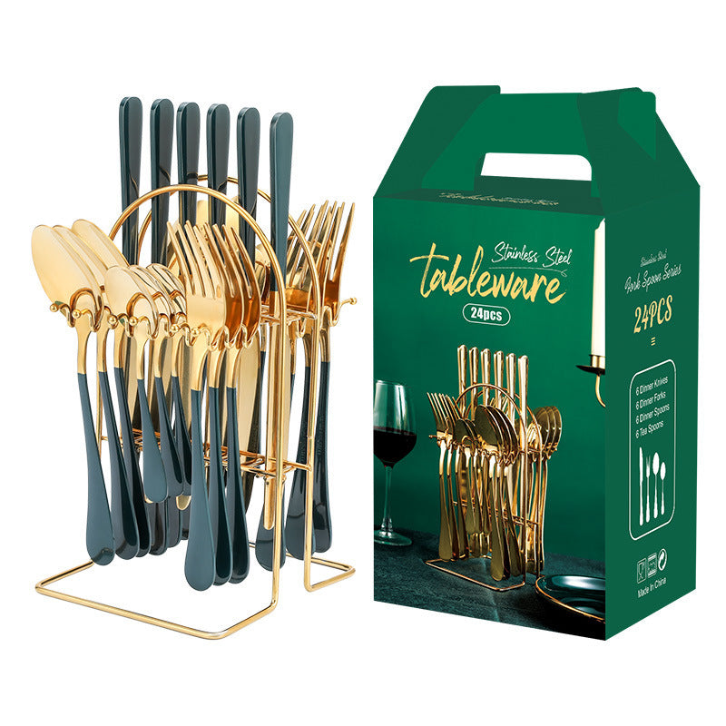 Cutlery Set With Storage Rack
