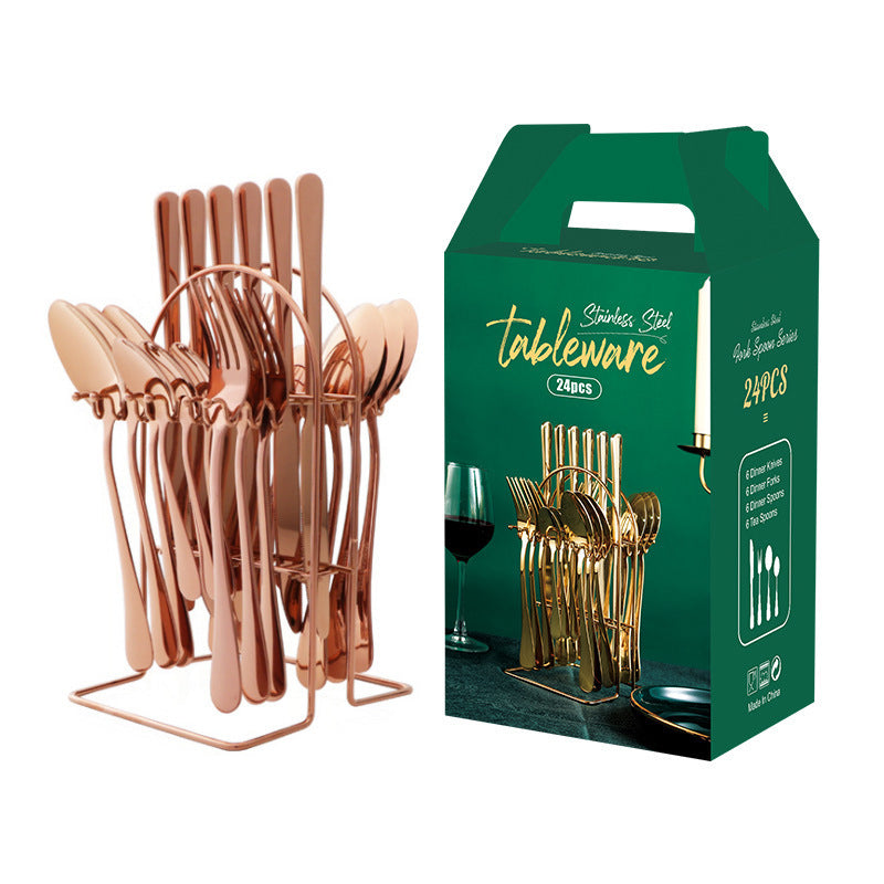 Cutlery Set With Storage Rack