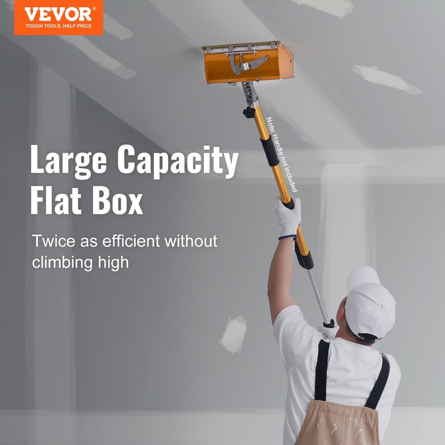 VEVOR Drywall Flat Box, 10-Inch Wide Quick Clean, Aluminum Finishing Mud Box For Plasterboard, Wallboard, Sheetrock, Bonus Mudguard, Extra 2 Stainless Steel Blades
