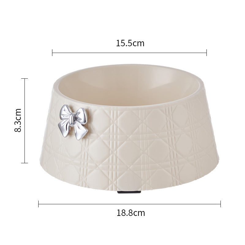 Pet Food and water Bowls with Lovely Bowknot