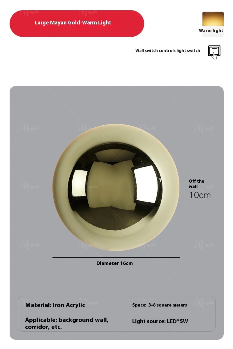 Round Aisle Lamps Solar Eclipse Bedroom Bedside Wall Lamp