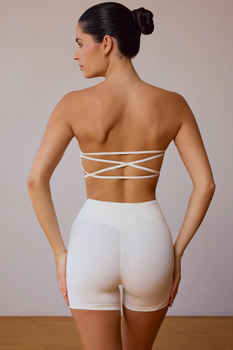 Sports Workout Beauty Back Tube Top With Chest Pad Yoga Vest