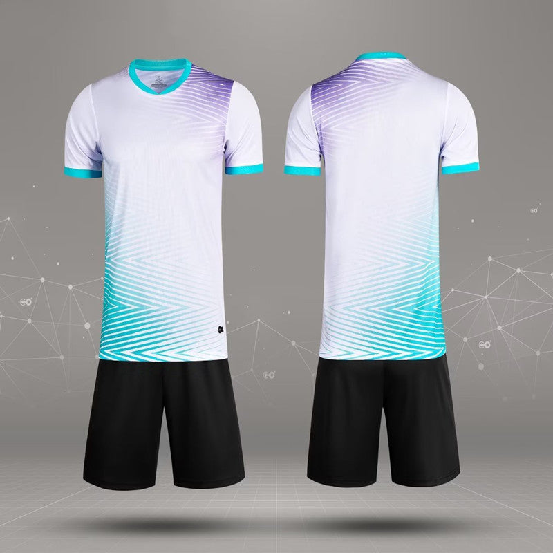 Printed Short Sleeve Children's Football Uniforms Suit